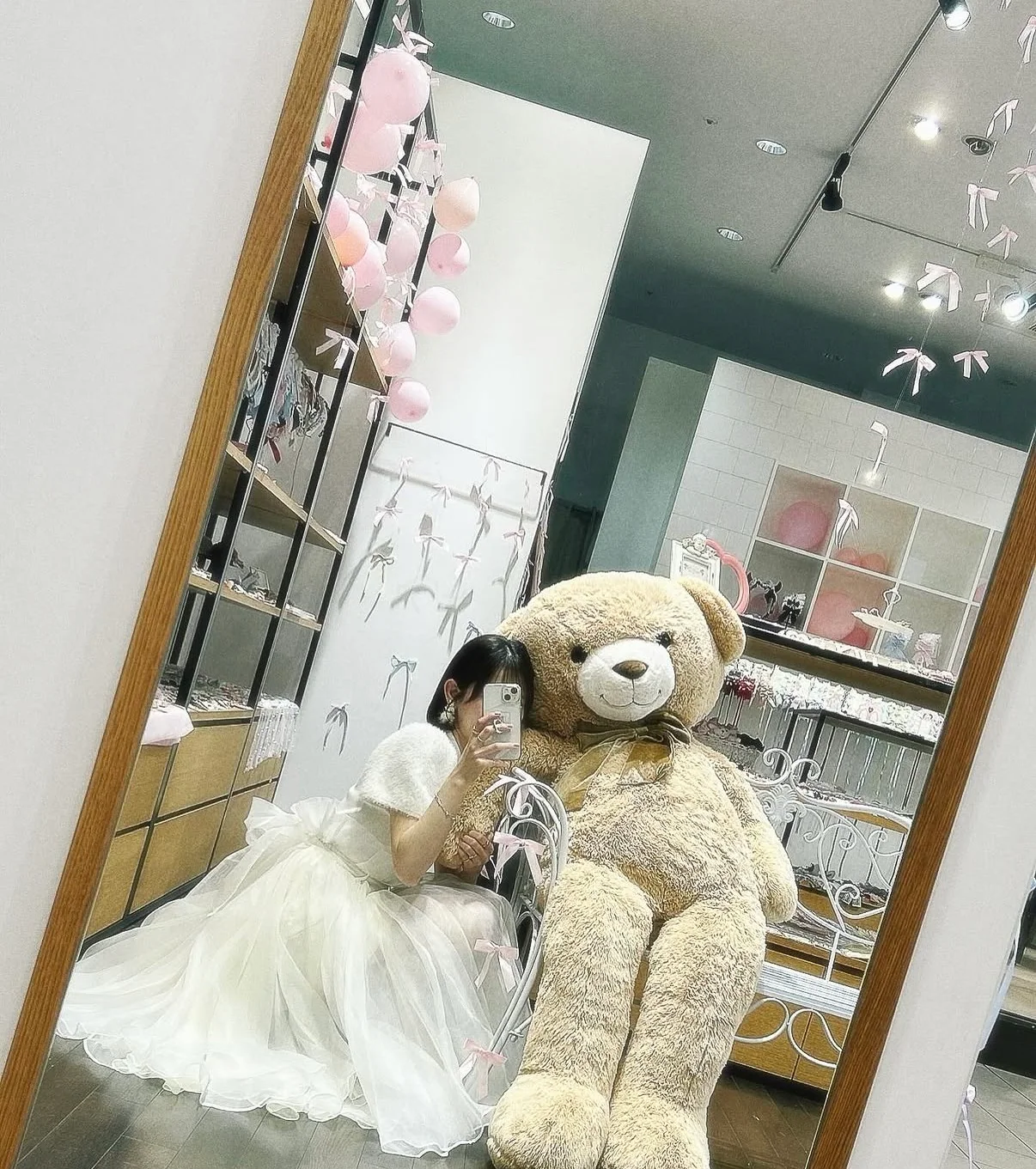 Princess Partyの鏡とテディベアのフォトスペース
